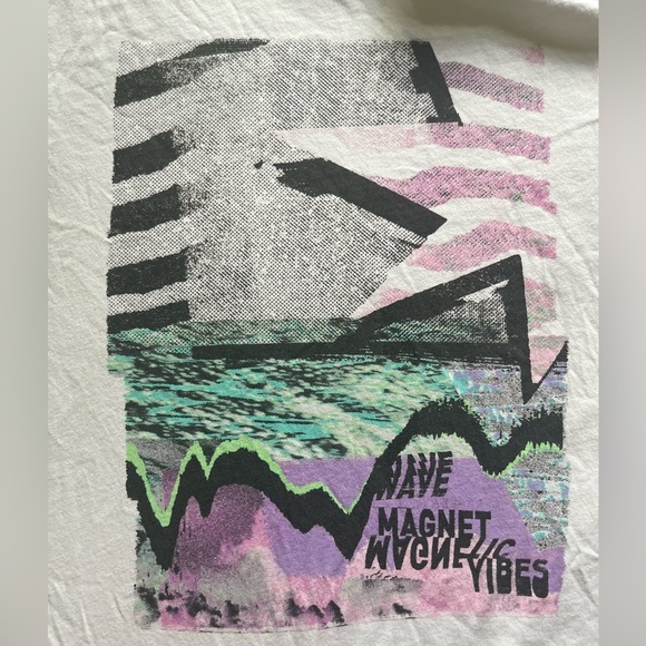 Volcom Youth Large White Wave Magnet Vibes Tee Shirt - Picture 3 of 3